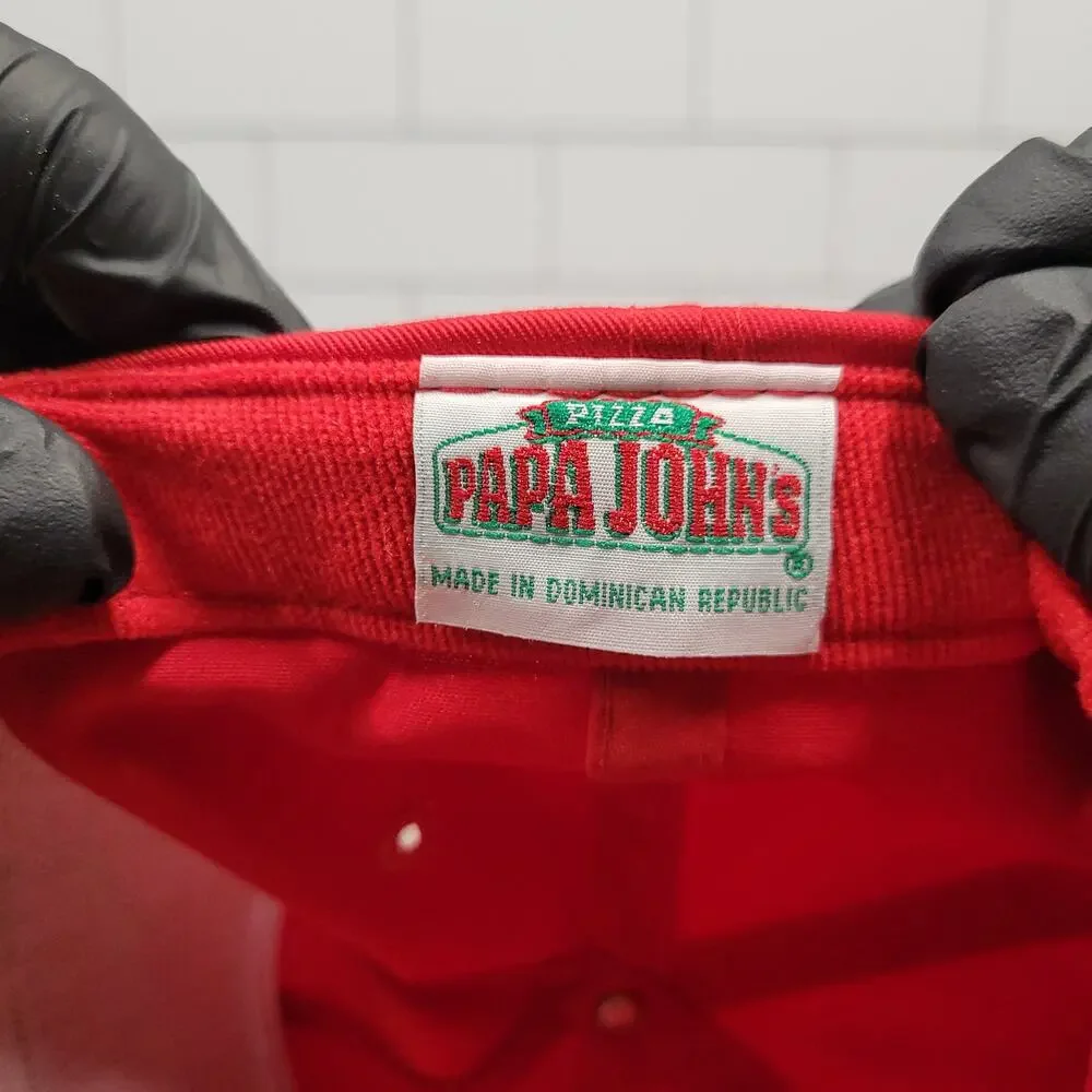 Vintage Papa Johns Pizza Snapback Hat Better Ingredients Better Pizza Red Cap